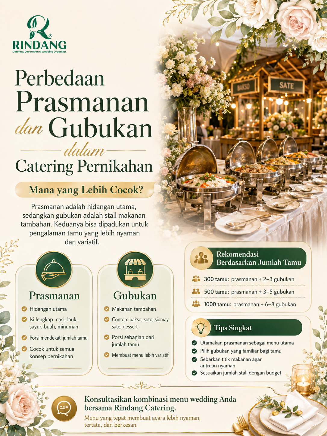 Perbedaan Prasmanan dan Gubukan dalam Catering Pernikahan